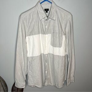 J Crew Men’s Gray and White Colorblock Shirt